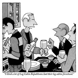 Man Speaks To Couple Over Kitchen Counter by William Haefeli