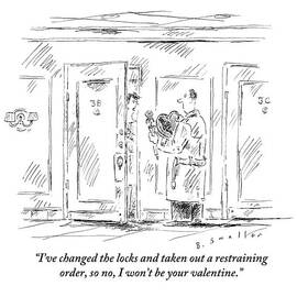 Man Stands Outside Woman's Apartment by Barbara Smaller