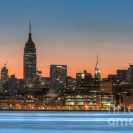 Manhattan Skyline and Pre-Sunrise Sky I by Clarence Holmes