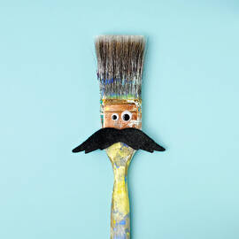 Mans Face Crafted Onto Paintbrush by Juj Winn