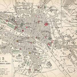 Map of Paris at the outbreak of the French Revolution by French School