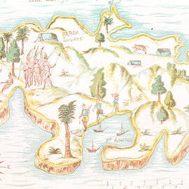 Map of the island of Martinique by Samuel de Champlain