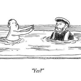 Marco Polo In A Pool With A Man Playing Marco Polo by Rich Sparks