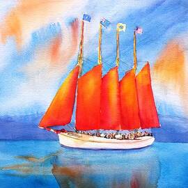 Margaret Todd Schooner Bar Harbor by Carlin Blahnik CarlinArtWatercolor
