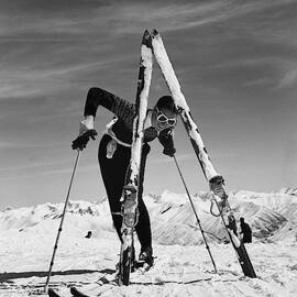 Marian Mckean With Skis by Toni Frissell