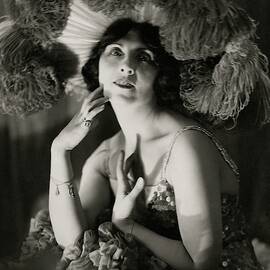 Mary Nash Wearing A Headdress by Edward Steichen