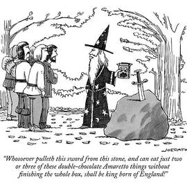 Merlin Addresses A Crowd In Front Of The Sword by Joe Dator