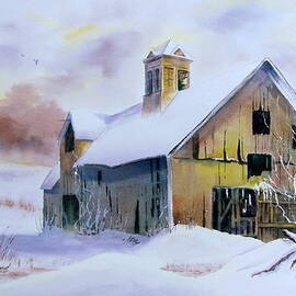 Middlebury Barn in Winter by Amanda Amend