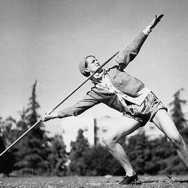 Mildred Babe Didrikson Holding A Javelin by Acme