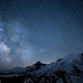 Milky Way Over Mount Rainier by Ed Leckert