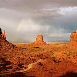 Mittens At Sunset With Rainbow Overhead by Gary Yeowell