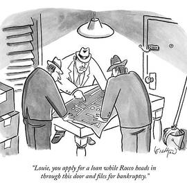 Mobsters Examine A Blueprint by Robert Leighton