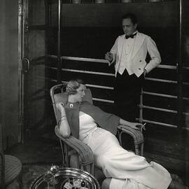 Model On Deck Of The Lurline by Edward Steichen