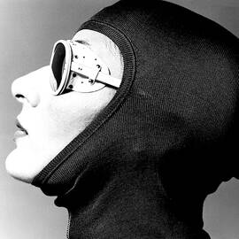 Model Wearing A Ski Hat And Goggles by Albert Watson