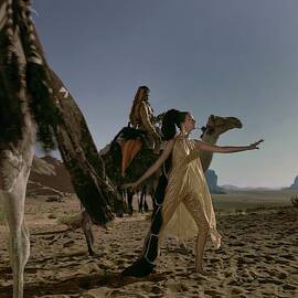 Model With Bedouin Desert Patrol In Wadi Rum by Henry Clarke