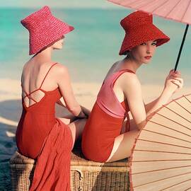 Models At A Beach by Louise Dahl-Wolfe