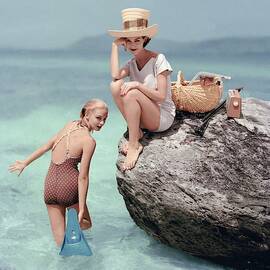 Models At A Beach by Richard Rutledge