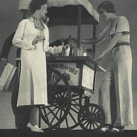 Models Beside A Hot Dog Wagon by Edward Steichen