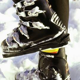 Model's Feet Wearing Ski Boots by Arnaud de Rosnay