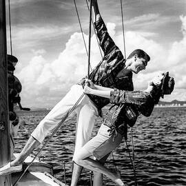 Models Wearing A Bennett Shirts On A Sailboat by Richard Waite