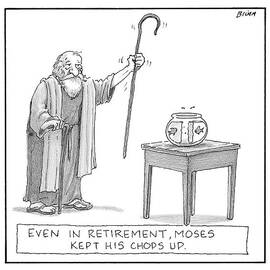 Moses Raises His Staff And Parts The Water by Harry Bliss