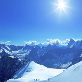 Mountain Climbers In The Mont Blanc Area by Mammuth