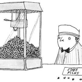 Movie Theater Attendant Selling Popcorn by Edward Steed