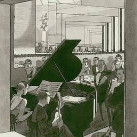 Musicians Entertain Patrons by Pierre Mourgue