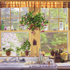 New England Kitchen Window by Mary Helmreich