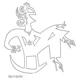 New Yorker March 29th, 1958 by Saul Steinberg