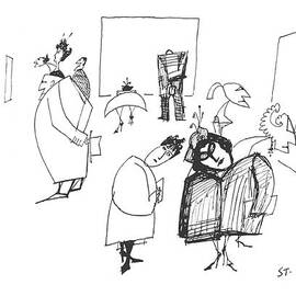 New Yorker March 8th, 1958 by Saul Steinberg