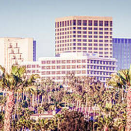 Newport Beach Skyline Retro Panorama Photo by Paul Velgos