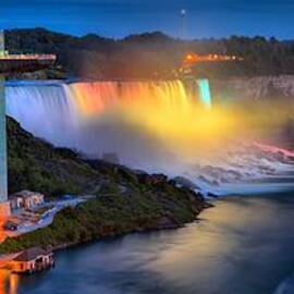 Niagara American And Horseshoe At Night by Adam Jewell