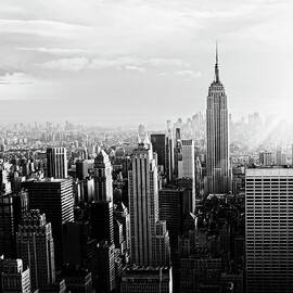 Nyc Skyline.black And White by Lisa-blue