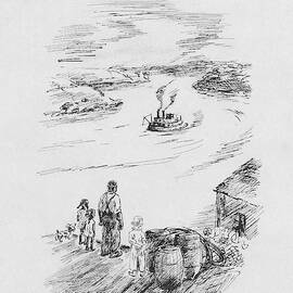 Observing A Steam Boat by Peggy Bacon