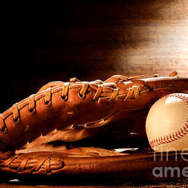 Old Baseball Glove by Olivier Le Queinec