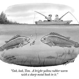 Ooh, Look, Tom.  A Bright-yellow Rubber Worm by Harry Bliss