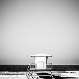 Orange County Lifeguard Tower Black and White Picture by Paul Velgos