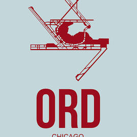 ORD Chicago Airport Poster 3 by Naxart Studio
