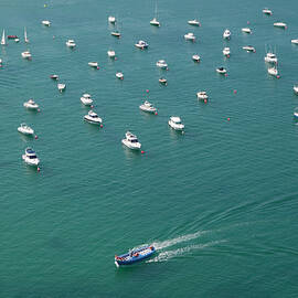 Overhead Of Boats In Port by Aldo Pavan