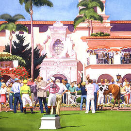 Paddock at Del Mar by Mary Helmreich