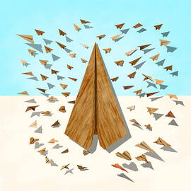 Paper Airplanes of Wood 10 by YoPedro