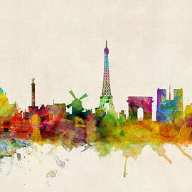Paris France Skyline Panoramic by Michael Tompsett