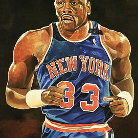 Patrick Ewing New York Knicks by Michael Pattison
