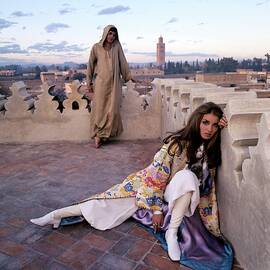 Paul Getty Jr And Talitha Getty On A Terrace by Patrick Lichfield