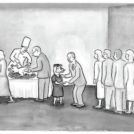 People Are In Line To Be Served Portions by Paul Noth