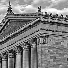 Philadelphia Museum Of Art Column Details BW by Susan Candelario