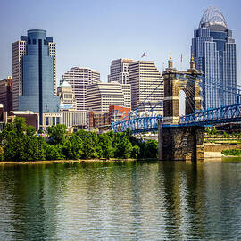 Photo of Cincinnati Skyline and Roebling Bridge by Paul Velgos