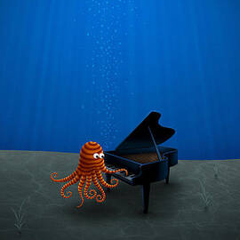Piano Playing Octopus by Gianfranco Weiss