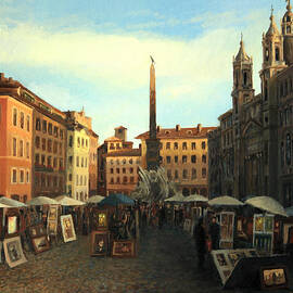 Piazza Navona in Rome by Kiril Stanchev